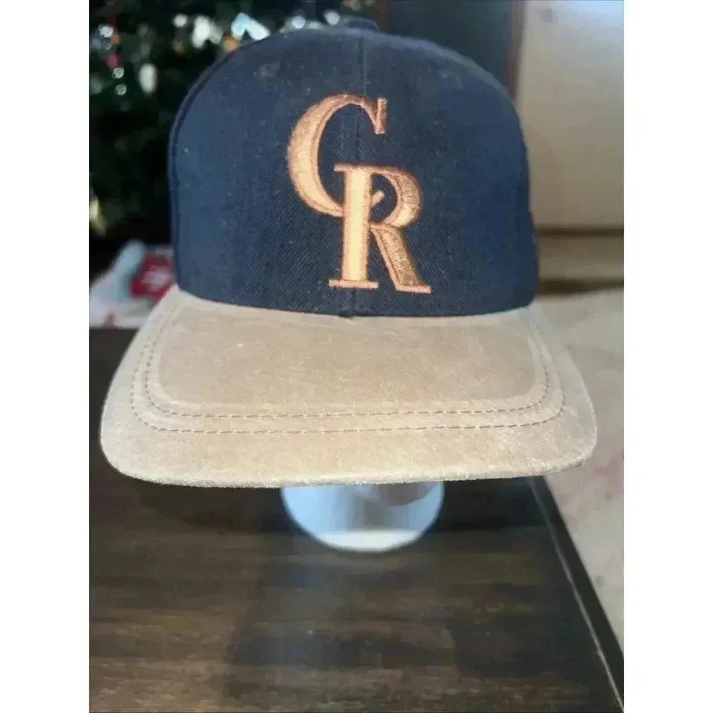 Colorado Rockies Baseball Hat-Leather Bill-American Needle-Black-Strap Back